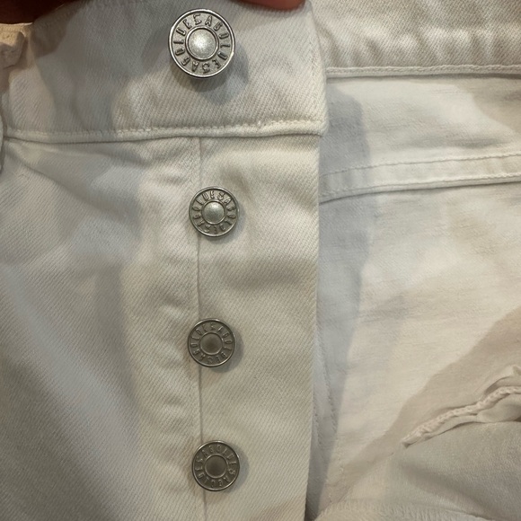 Agolde Criss Cross Straight Leg Jeans Size 27 White Button Fly Raw Hem Women's - Picture 8 of 10